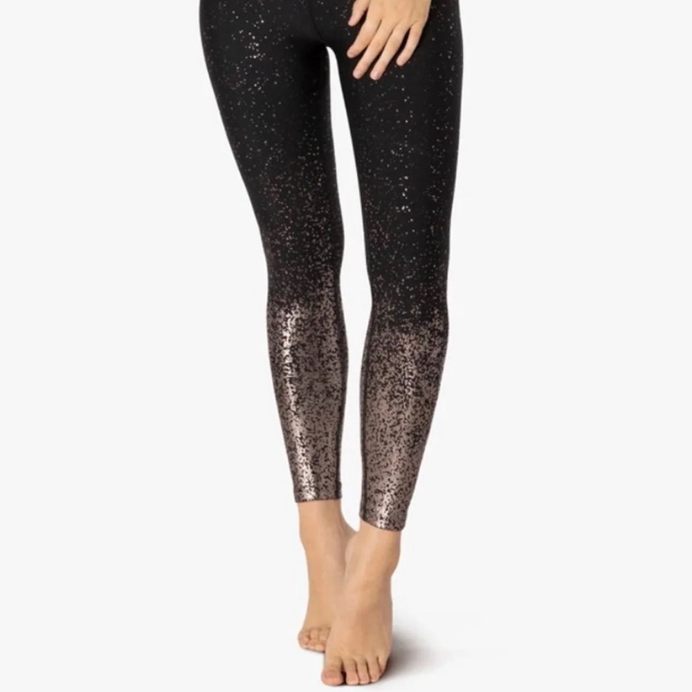Beyond Yoga Black And Rose Gold Ombr Leggings Xs